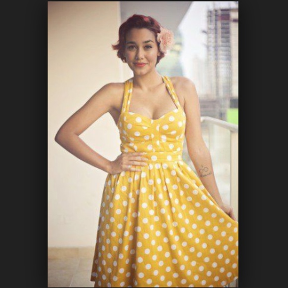 Modcloth Dresses & Skirts - ModCloth Myrtlewood Yellow Polka Dot Dress Pinup